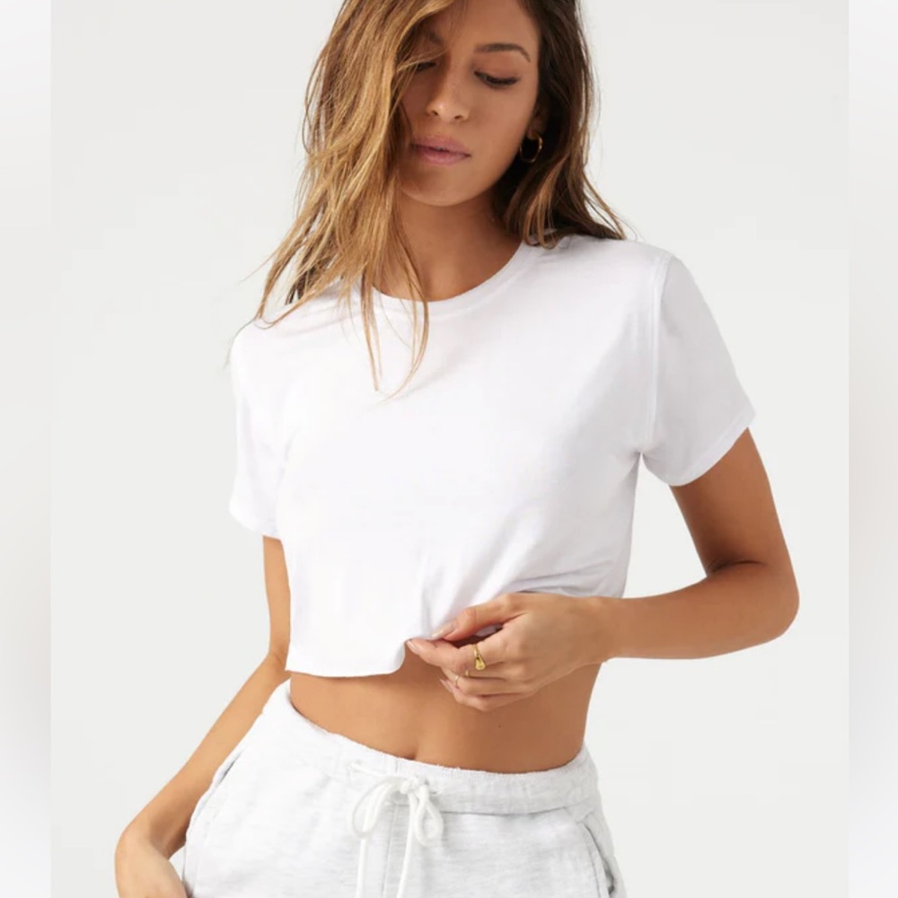 Joah brown deconstructed crop tee